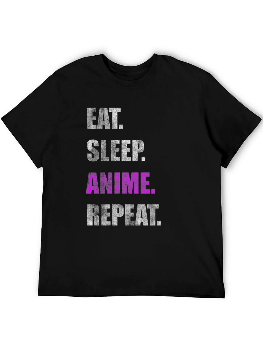 Eat Sleep Anime Repeat Black T-Shirt