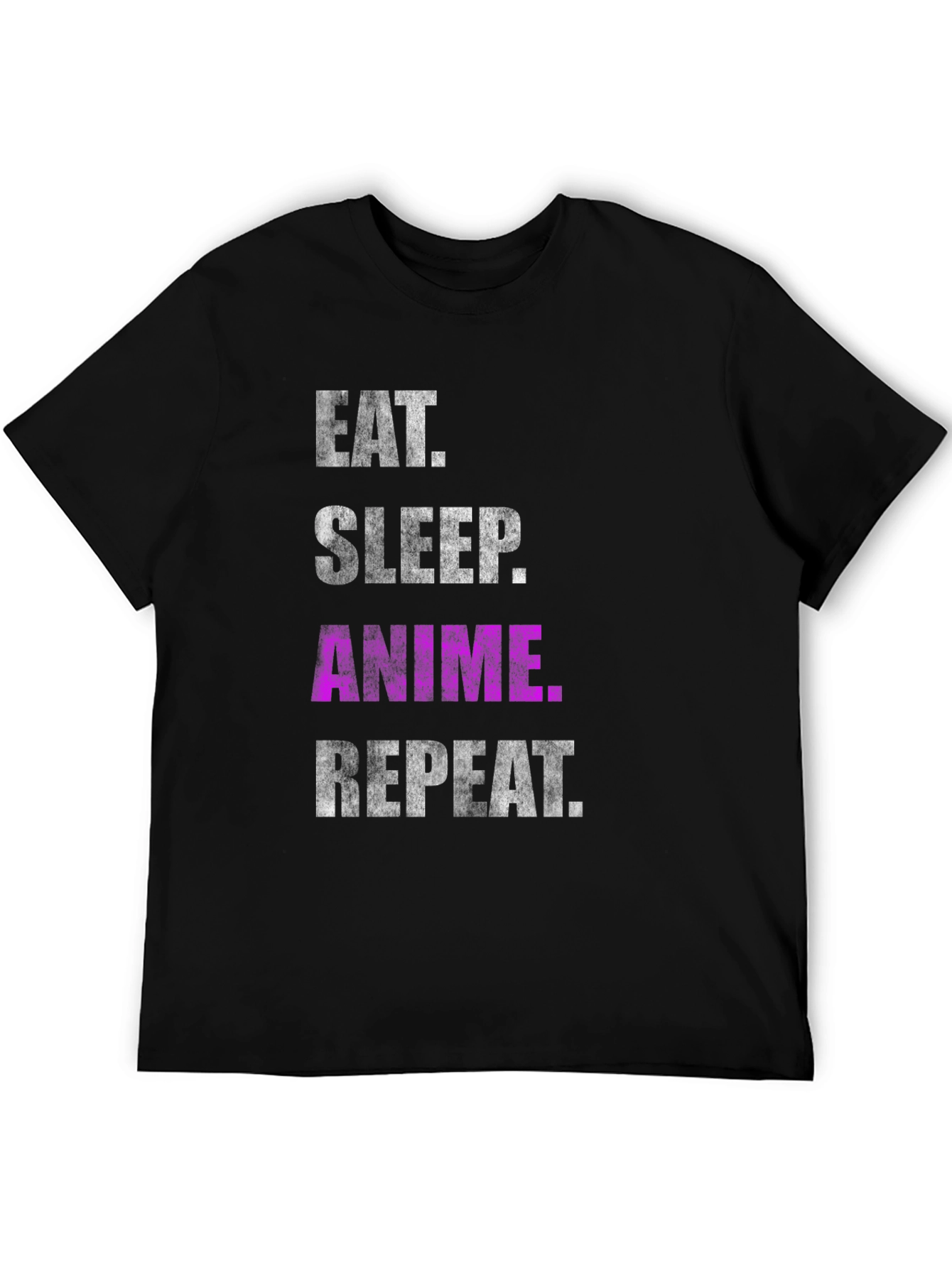 Eat Sleep Anime Repeat Black T-Shirt