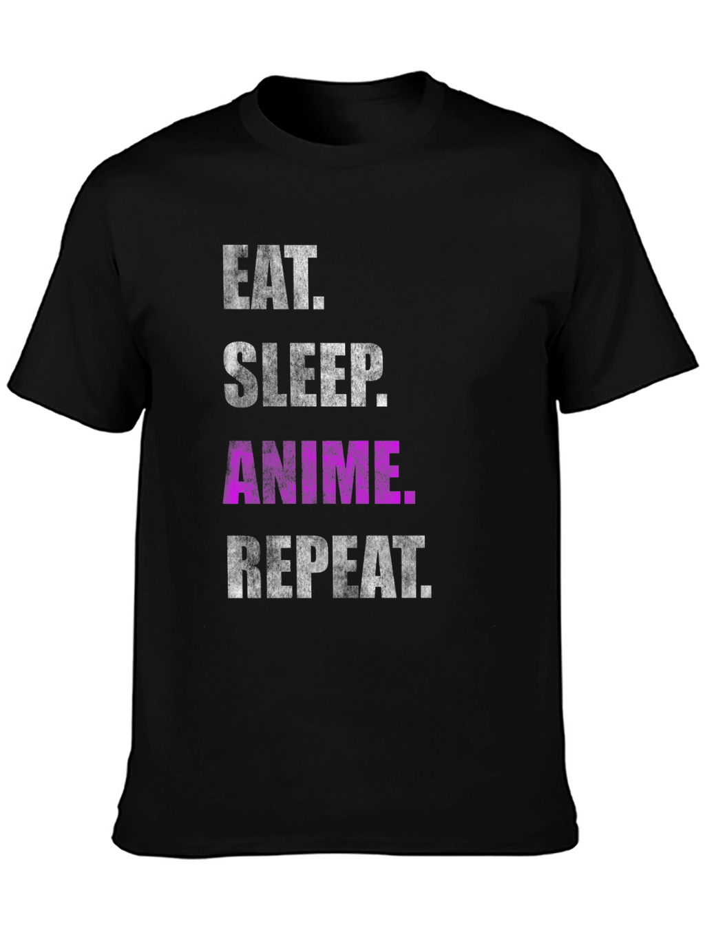 Eat Sleep Anime Repeat Black T-Shirt