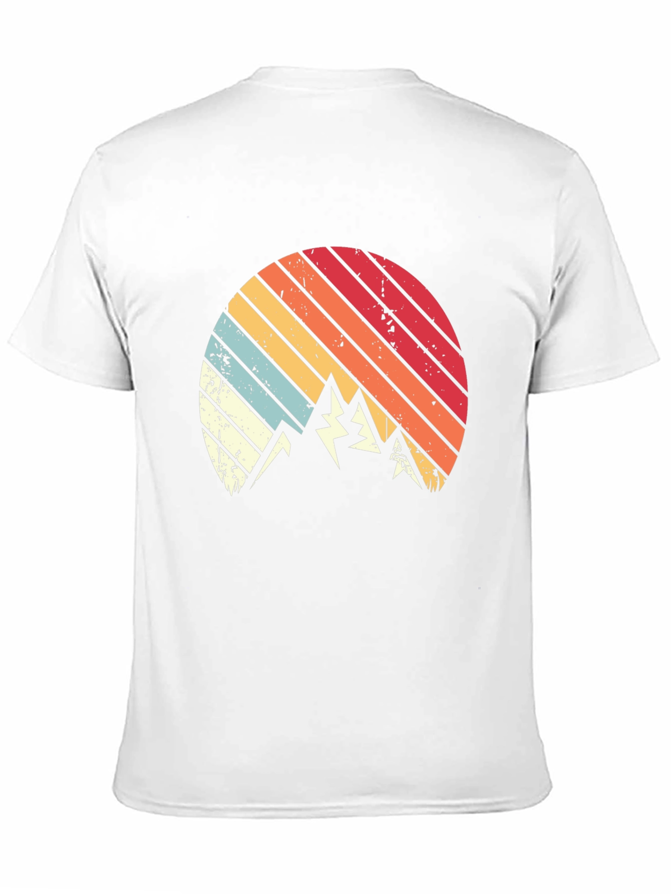 Retro Mountain Sunset Graphic Tee - Black Cotton Blend