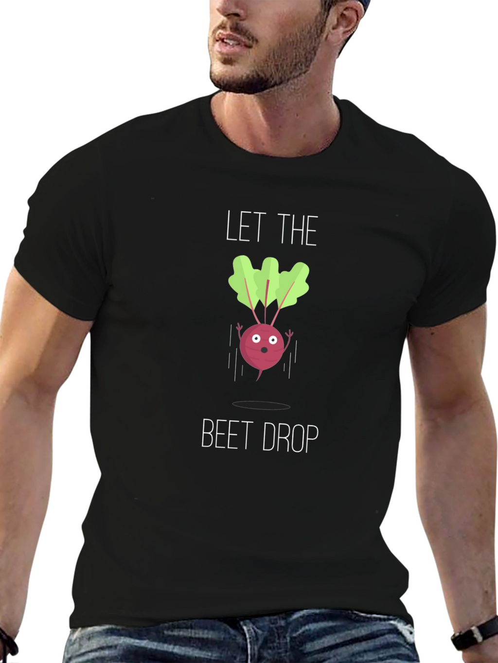 Let The Beet Drop Black Graphic Tee