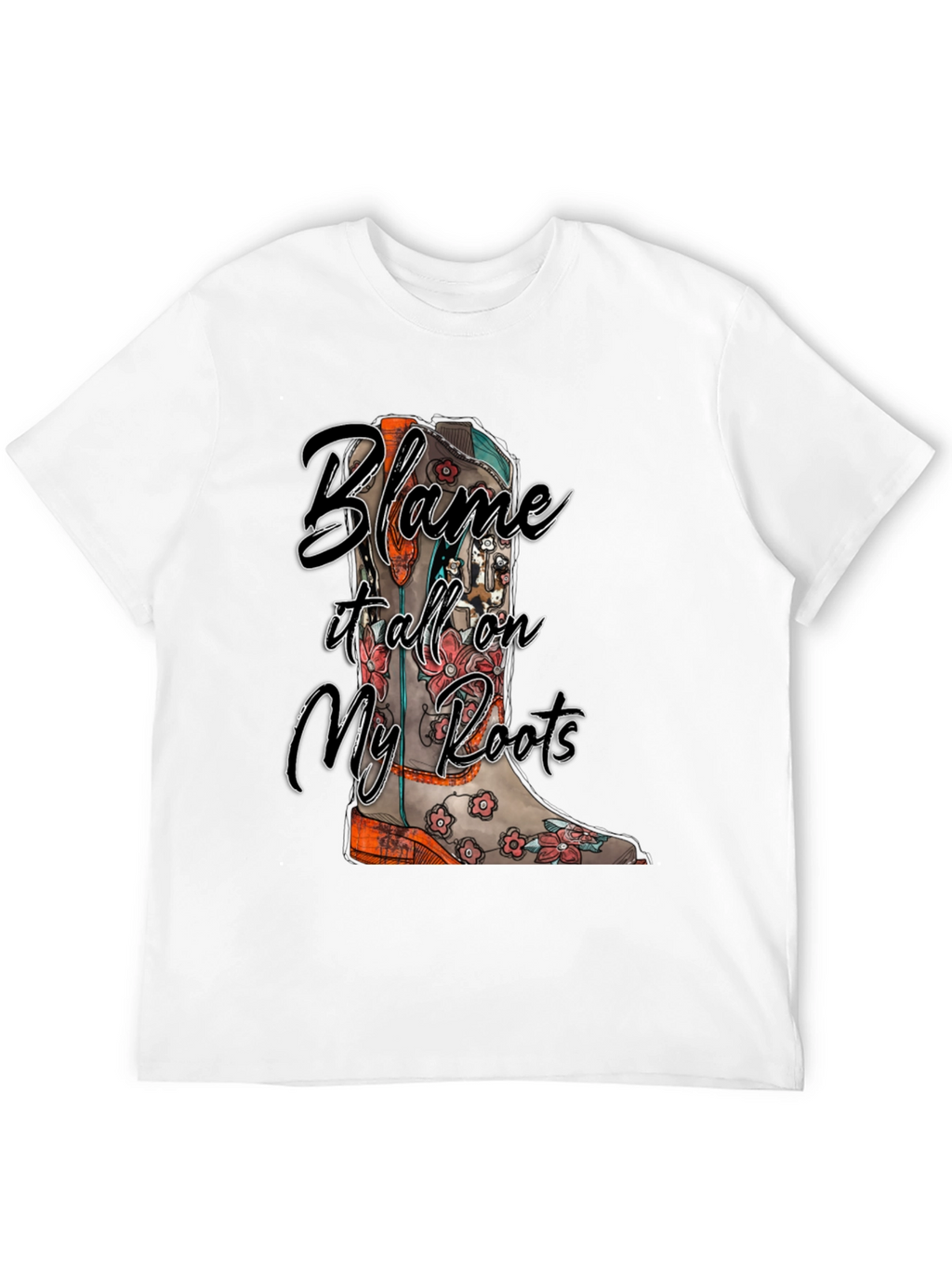 Blame It All On My Roots Black Graphic Tee