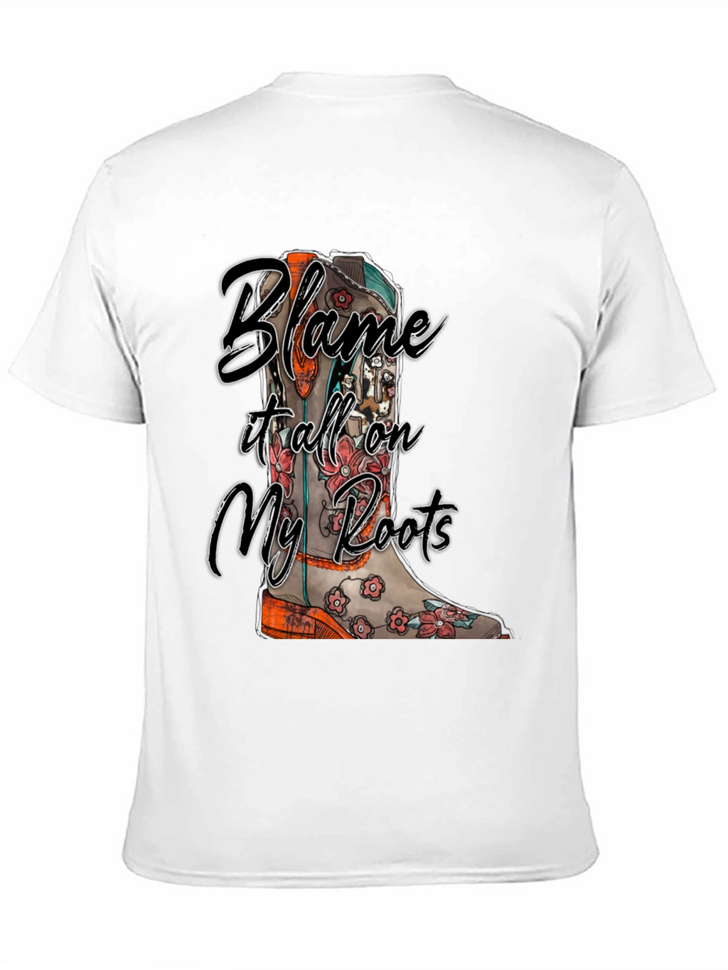 Blame It All On My Roots Black Graphic Tee