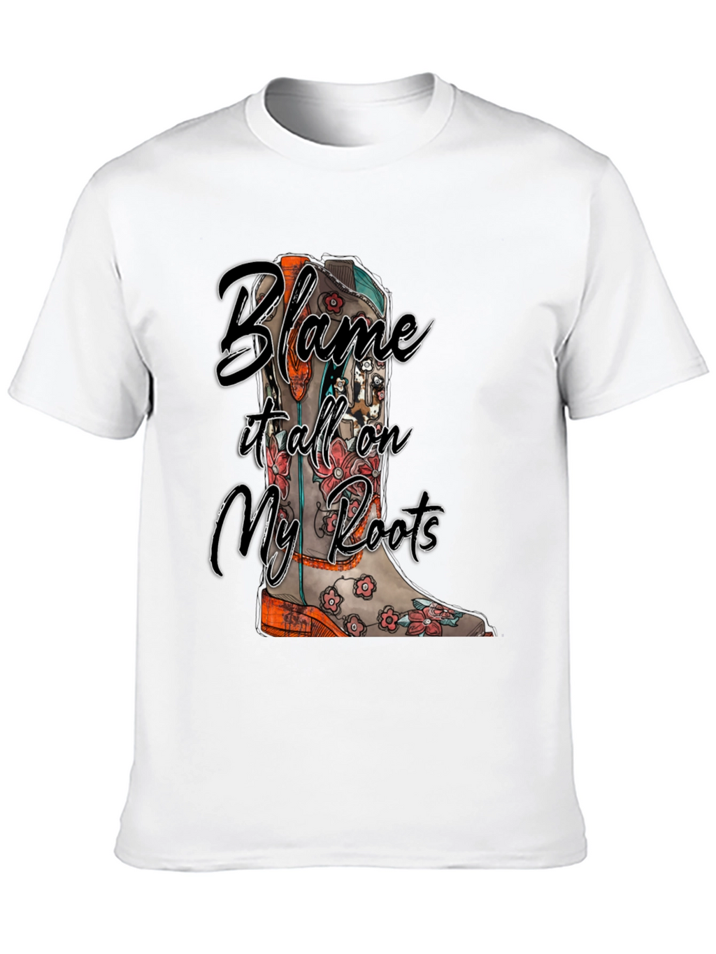 Blame It All On My Roots Black Graphic Tee