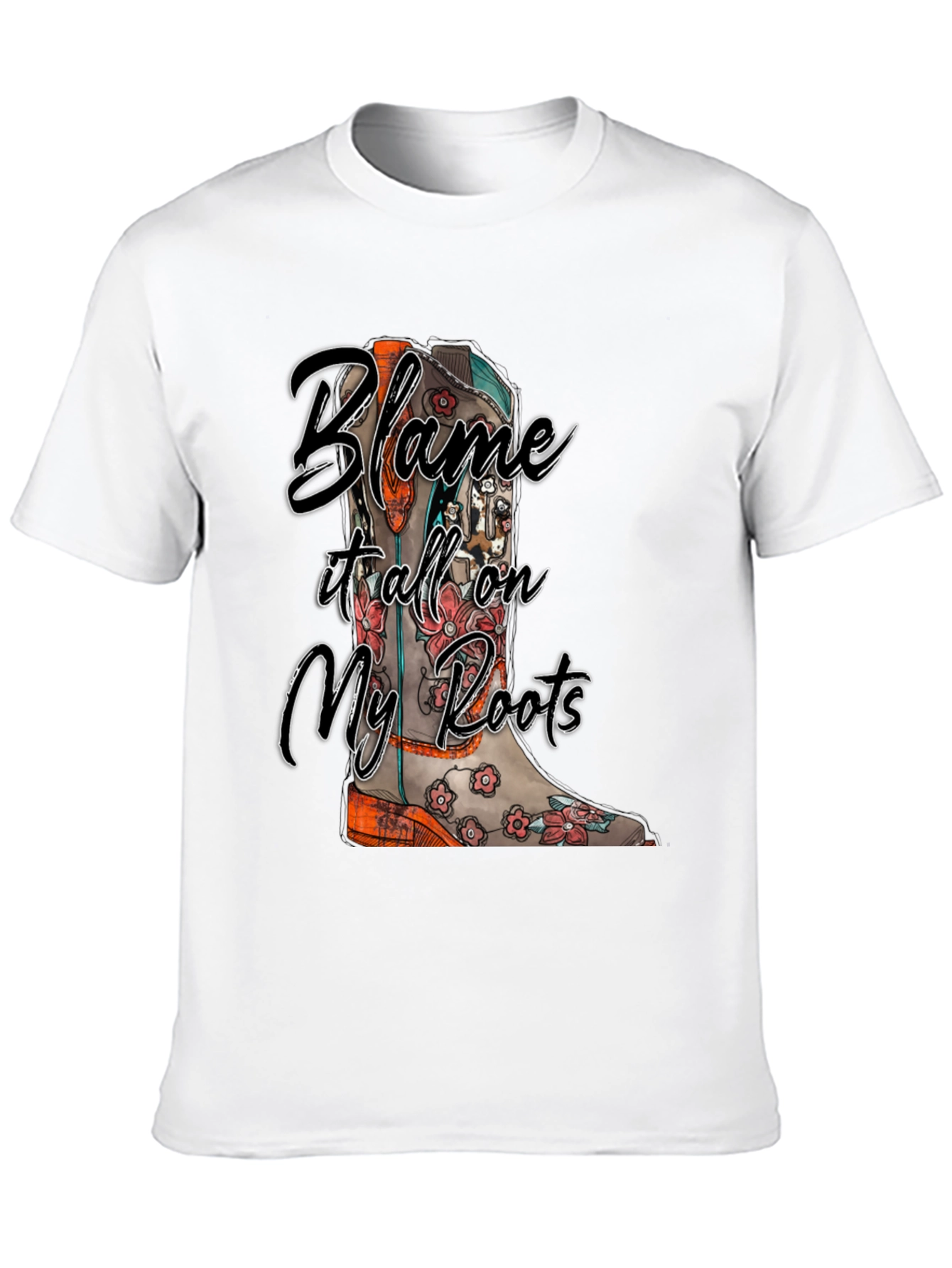 Blame It All On My Roots Black Graphic Tee