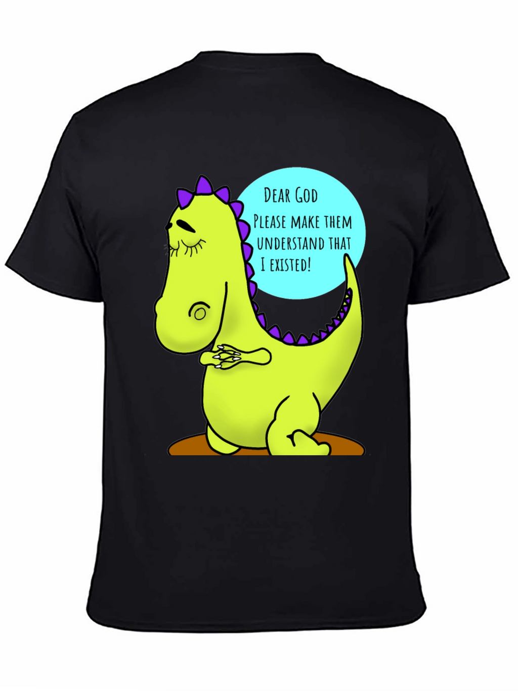 Dino Prayer Graphic Tee - Funny Existential Humor