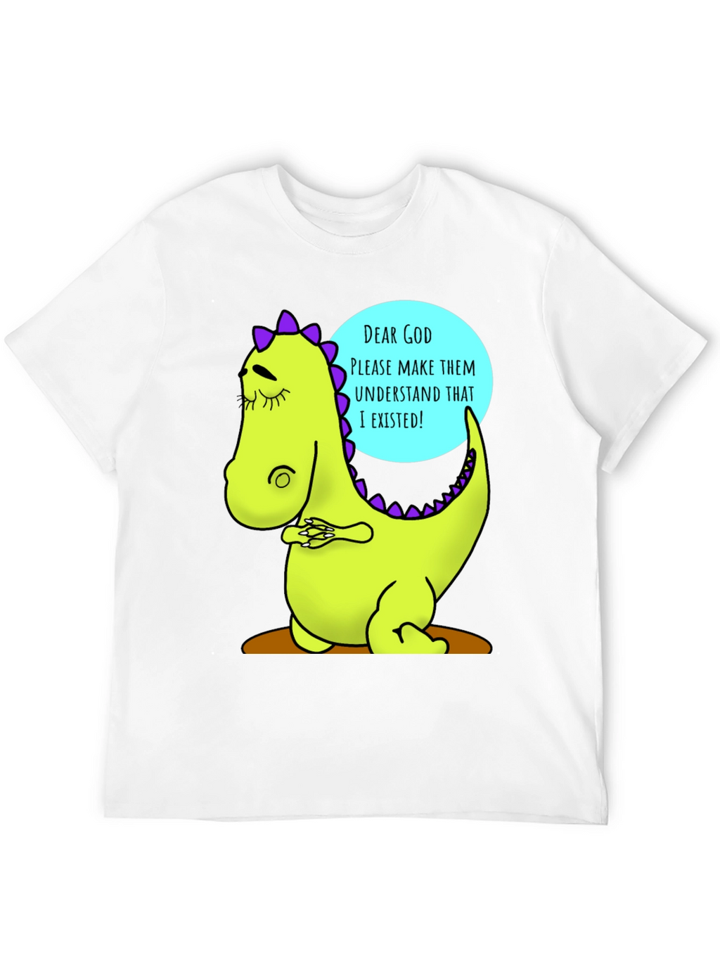 Dino Prayer Graphic Tee - Funny Existential Humor