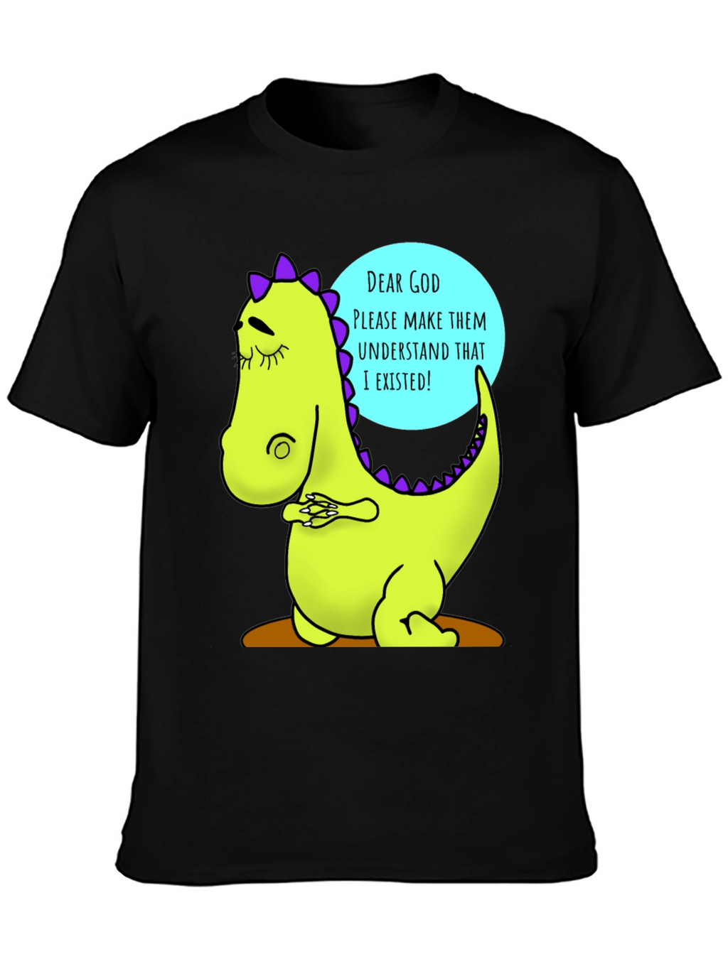 Dino Prayer Graphic Tee - Funny Existential Humor