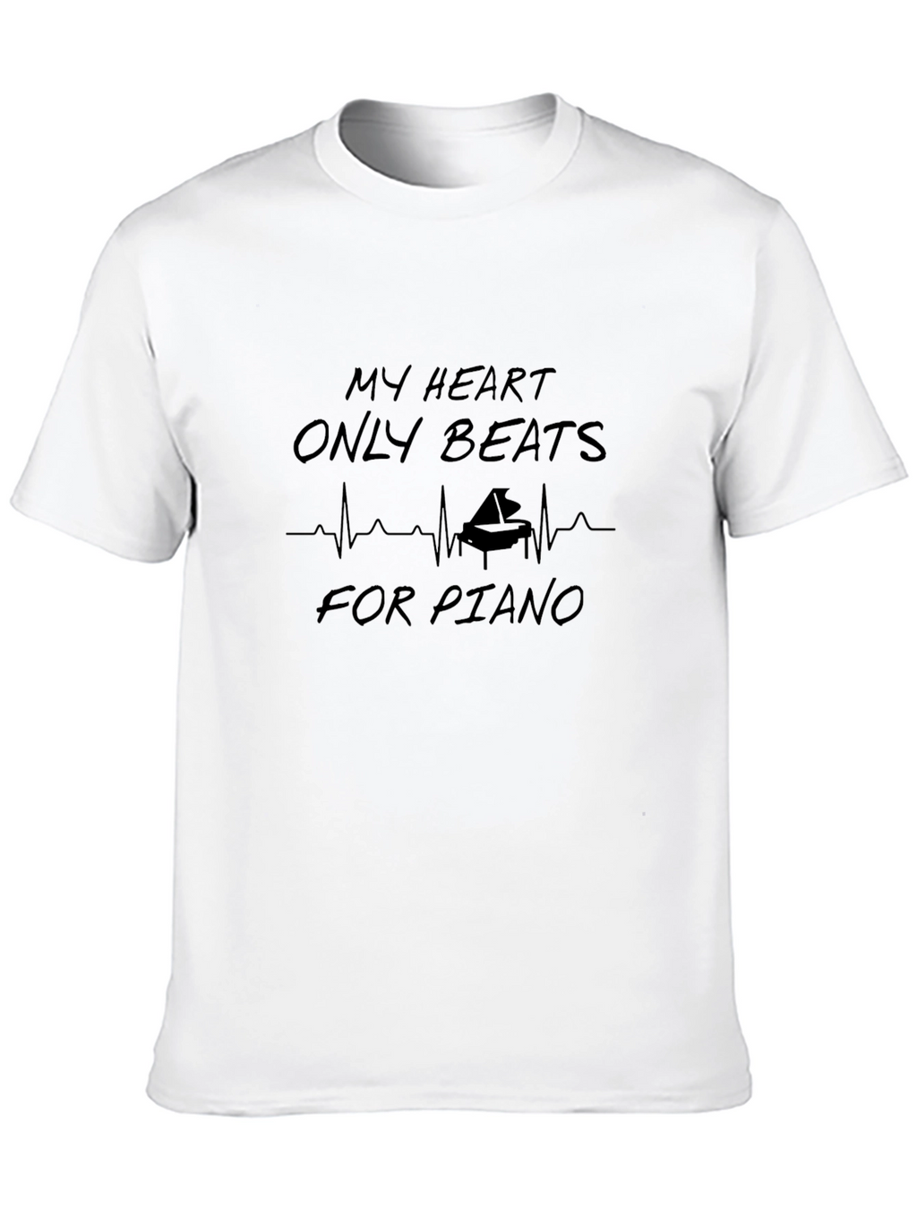 Piano Heartbeat T-Shirt - Music Lover Tee