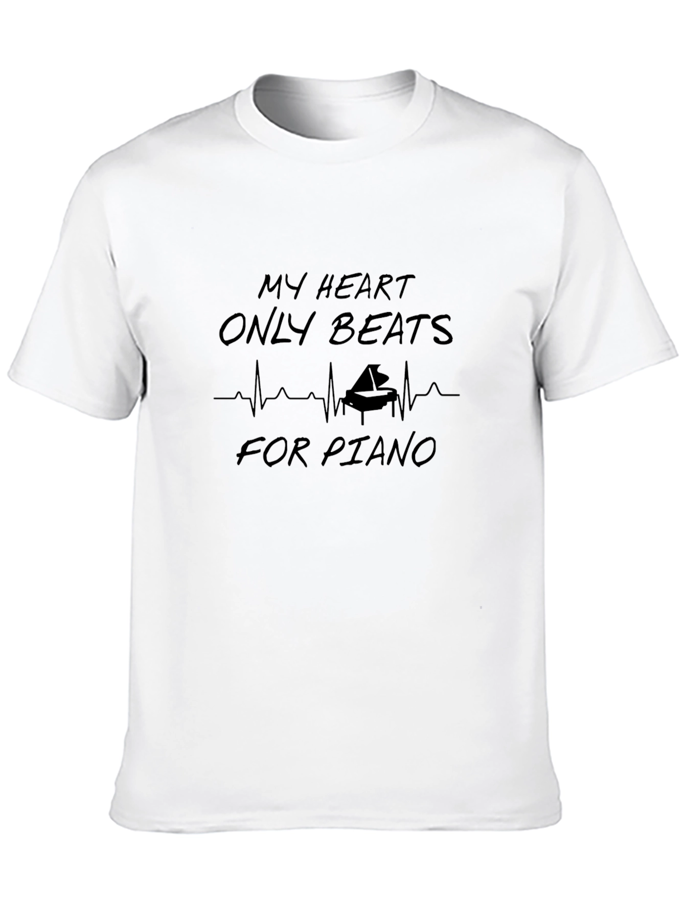 Piano Heartbeat T-Shirt - Music Lover Tee