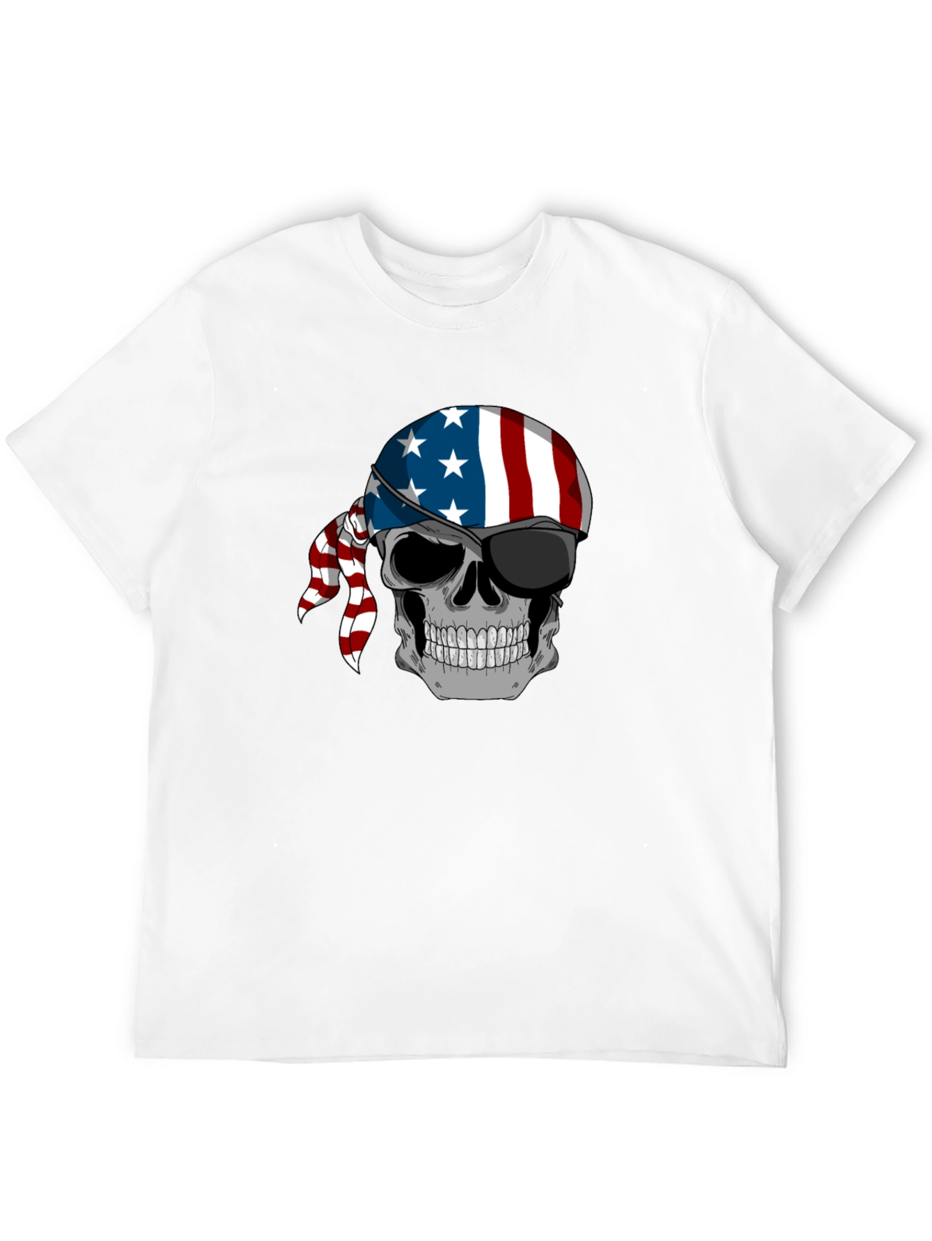 American Flag Skull Graphic T-Shirt