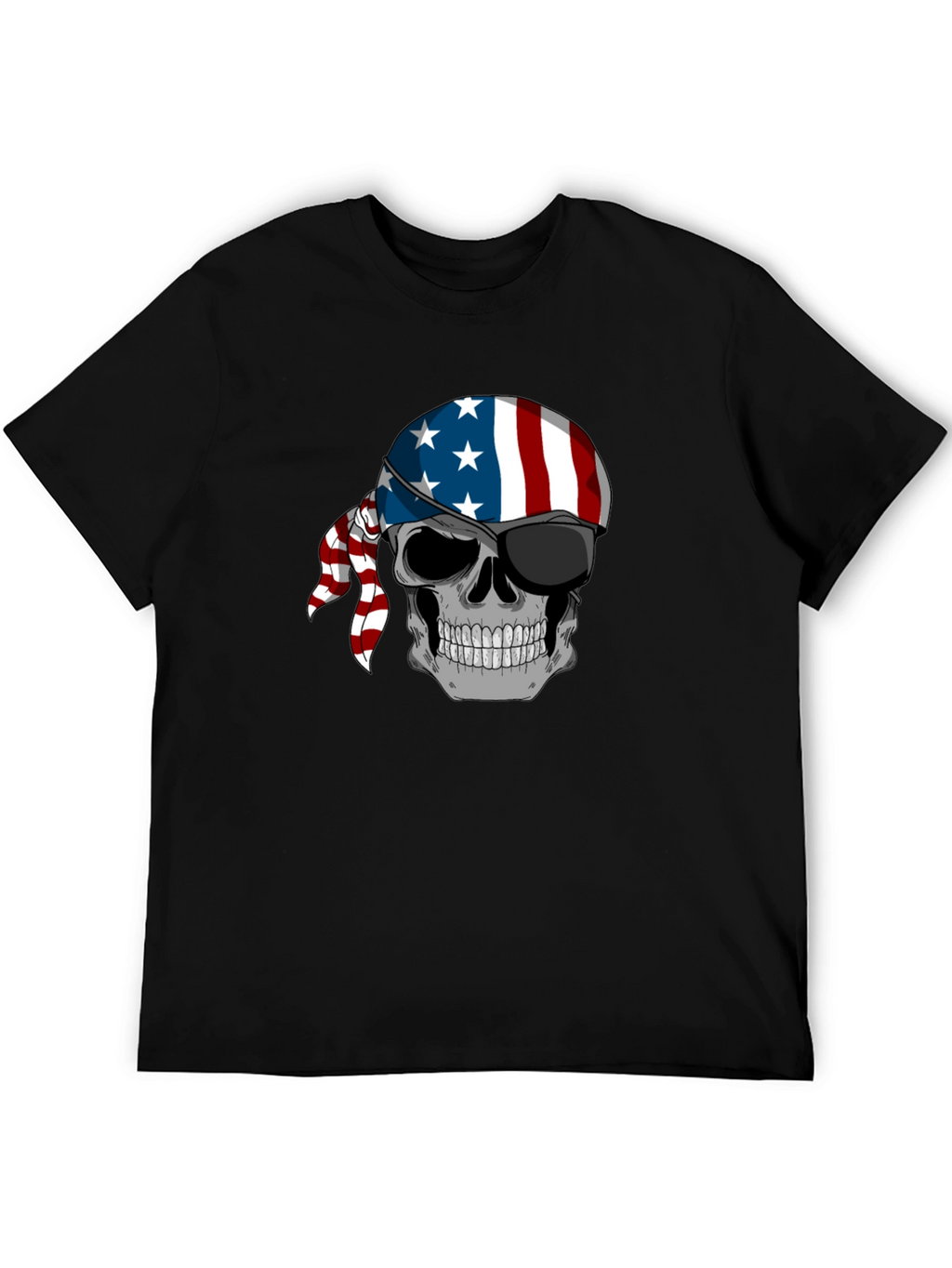 American Flag Skull Graphic T-Shirt