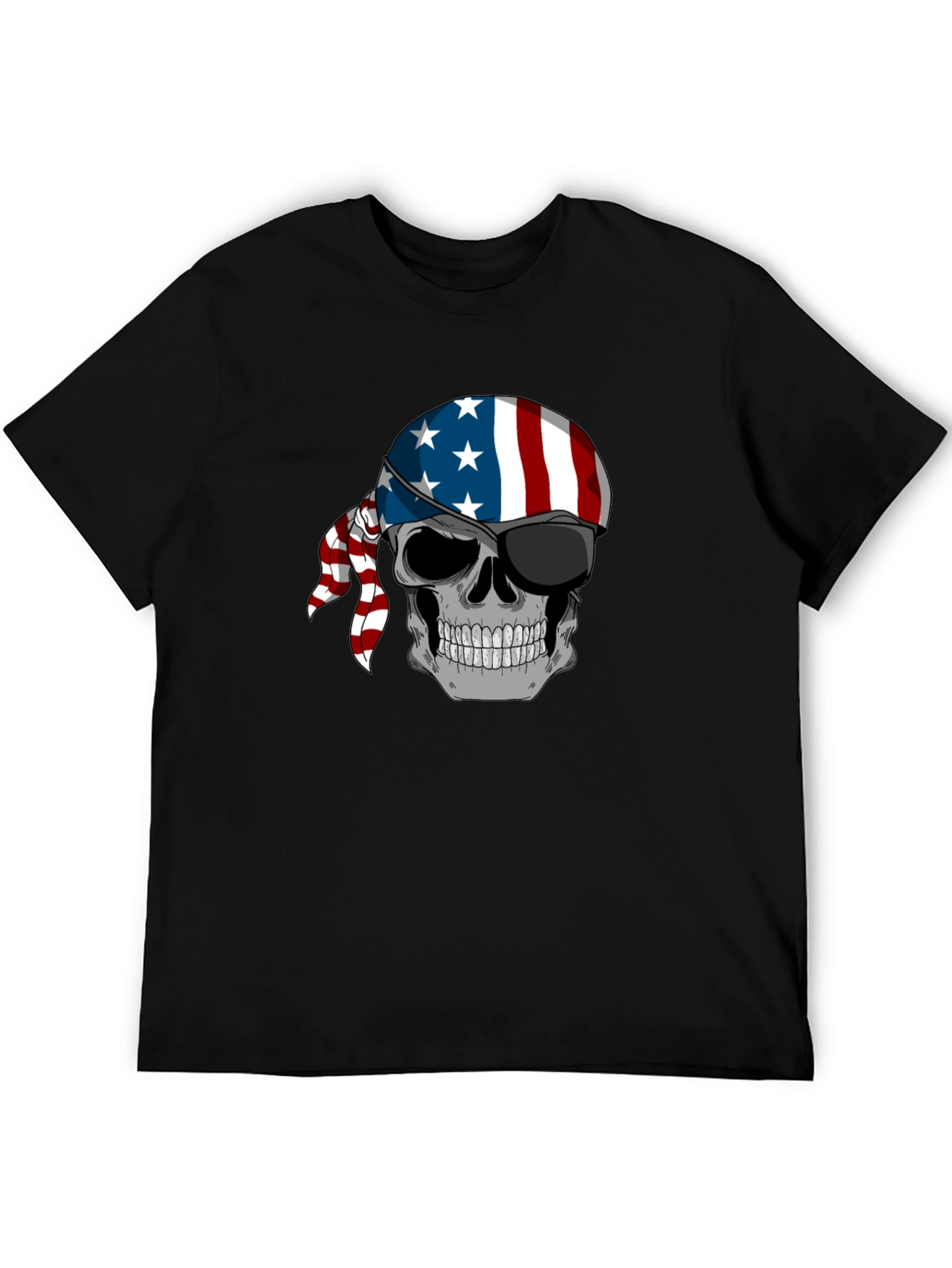 American Flag Skull Graphic T-Shirt