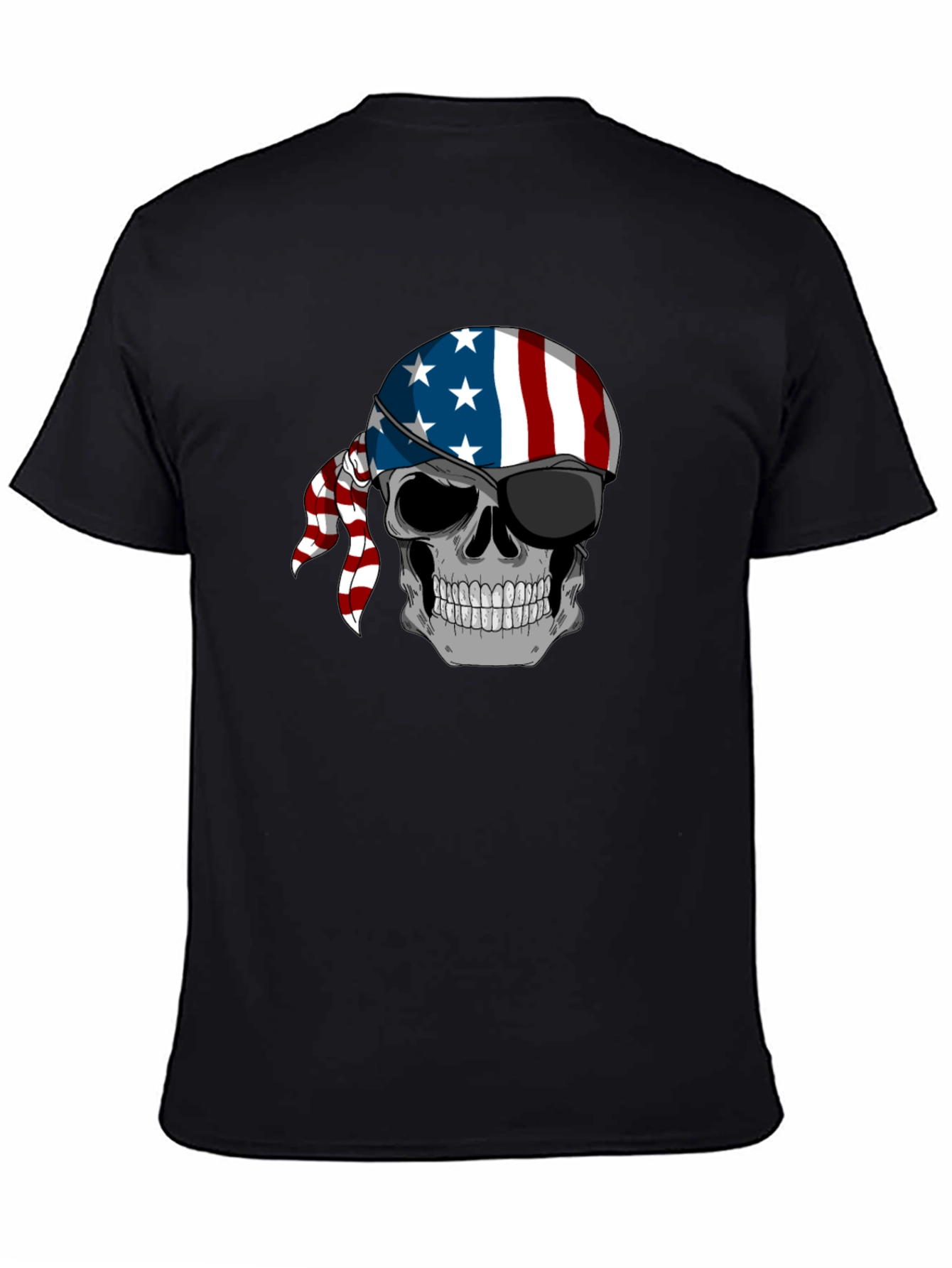 American Flag Skull Graphic T-Shirt