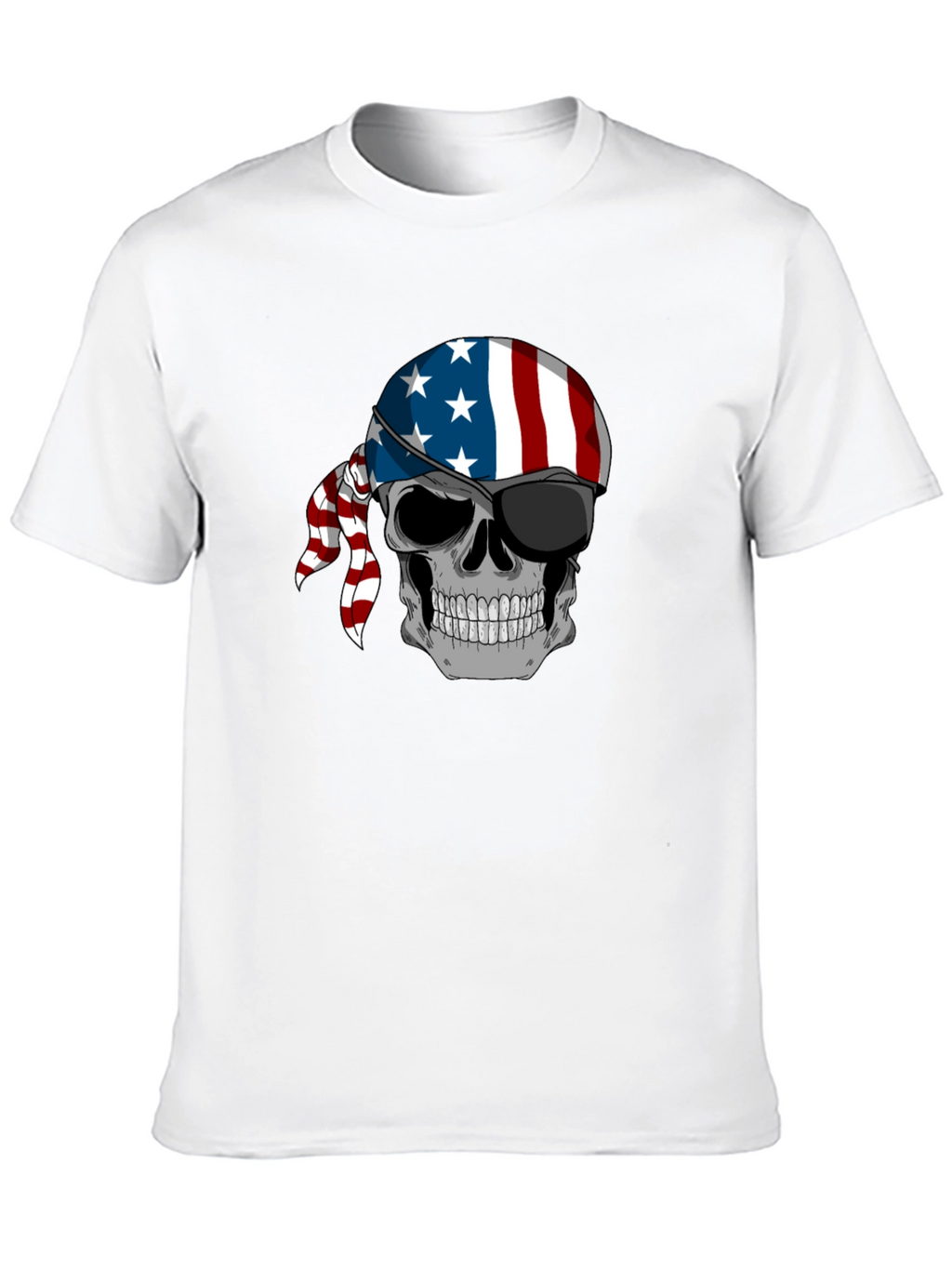 American Flag Skull Graphic T-Shirt