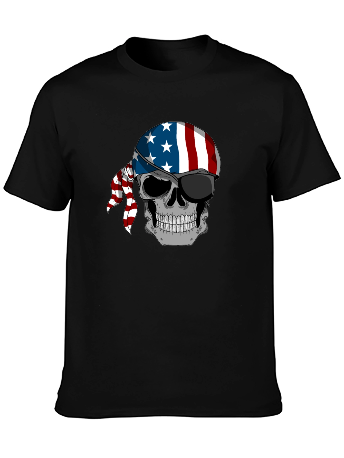 American Flag Skull Graphic T-Shirt