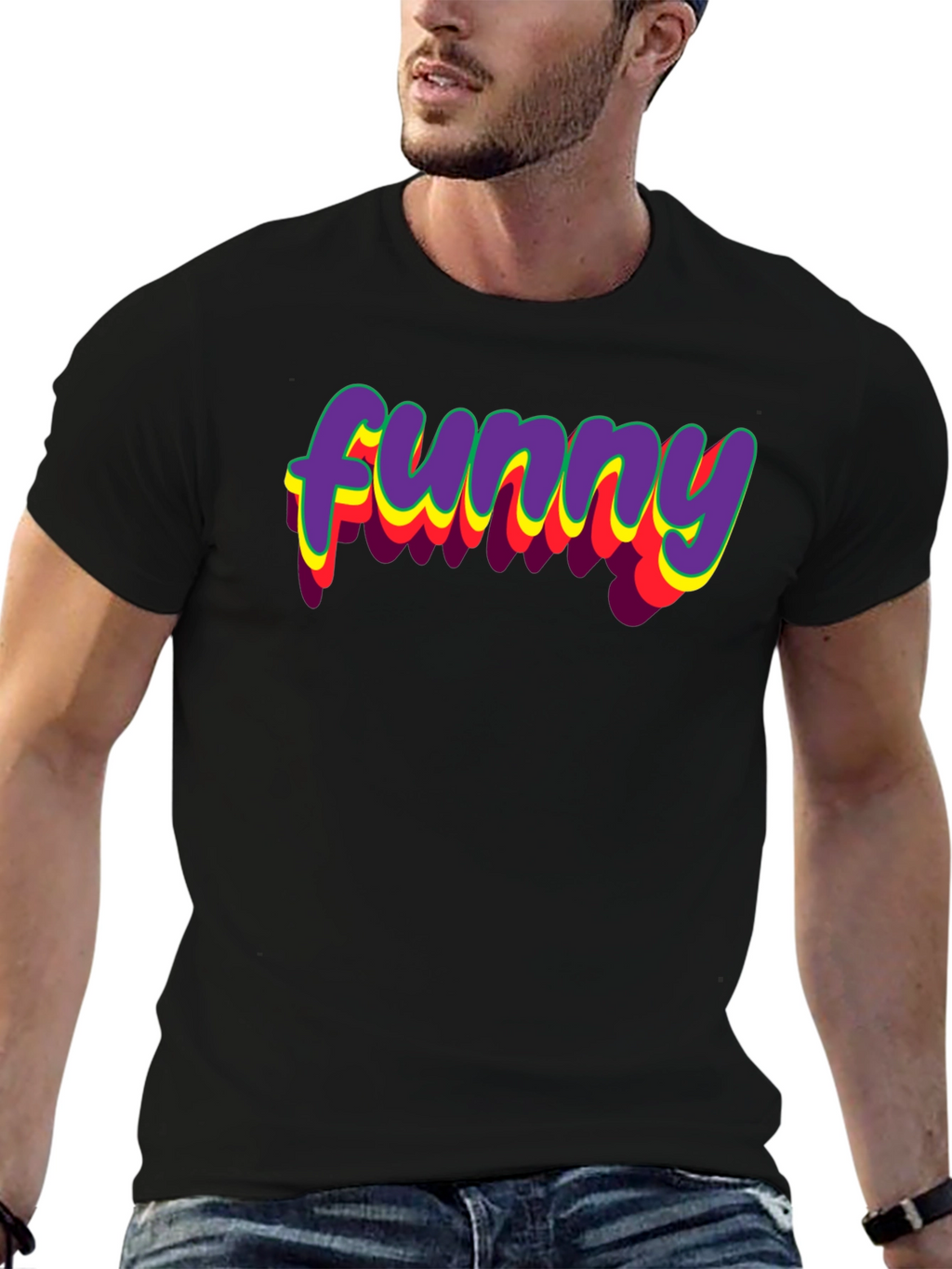 Retro Funny Graphic Tee - Classic Crew Neck T-Shirt