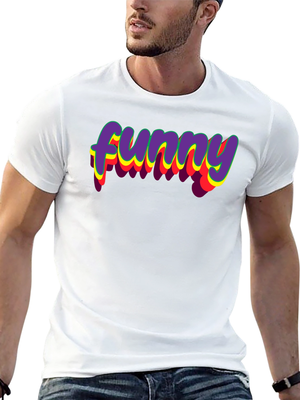 Retro Funny Graphic Tee - Classic Crew Neck T-Shirt