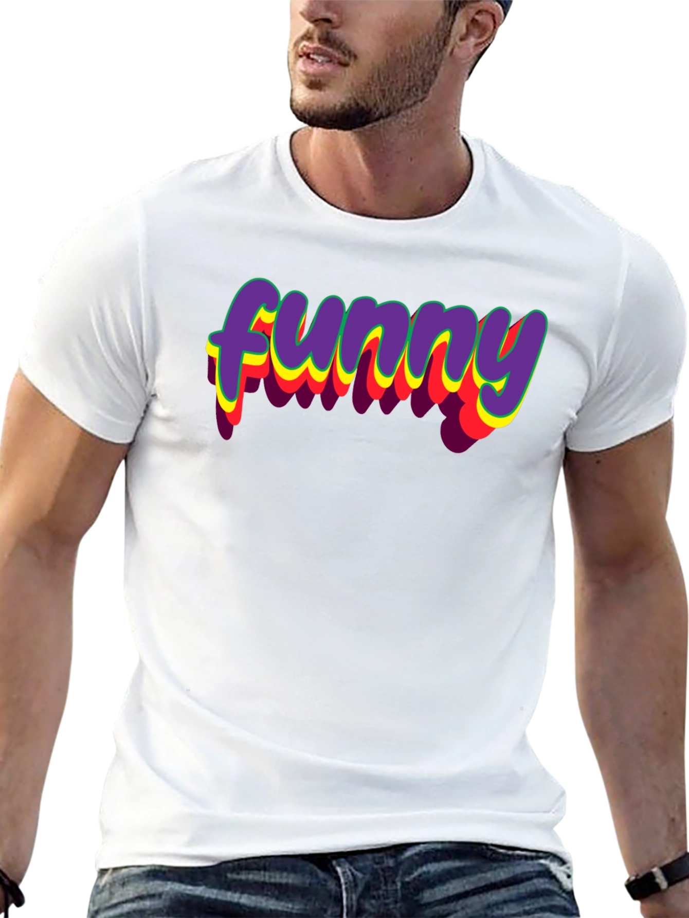 Retro Funny Graphic Tee - Classic Crew Neck T-Shirt