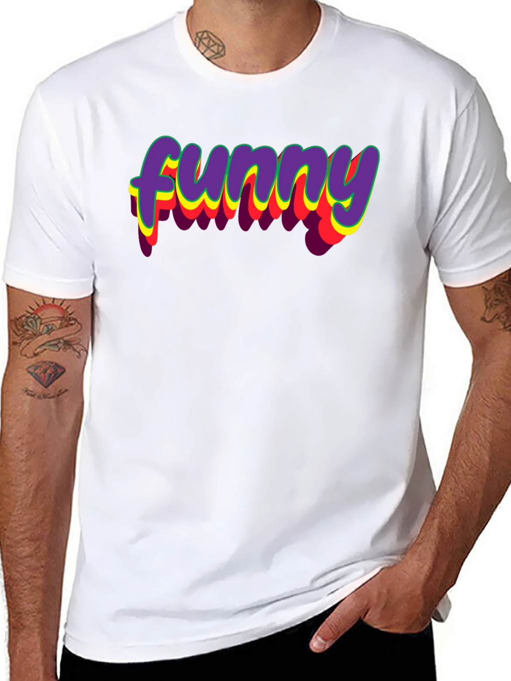 Retro Funny Graphic Tee - Classic Crew Neck T-Shirt