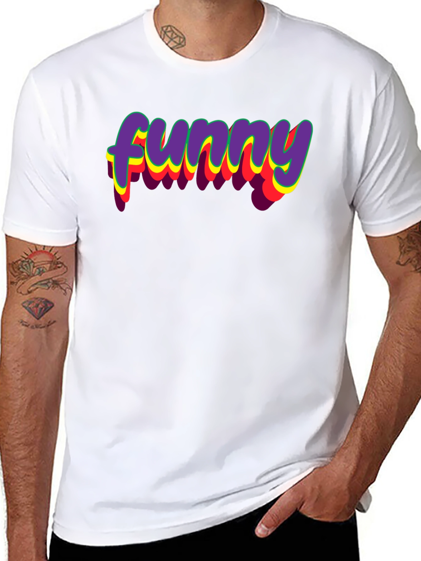 Retro Funny Graphic Tee - Classic Crew Neck T-Shirt
