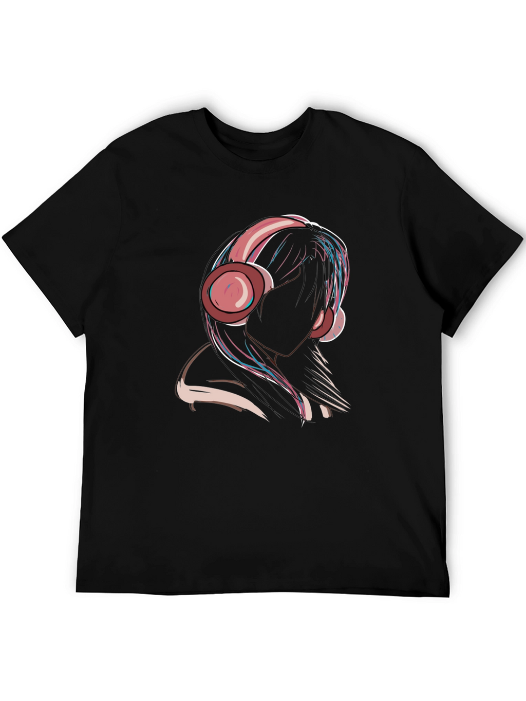Headphones Girl Graphic Tee - Trendy & Unique