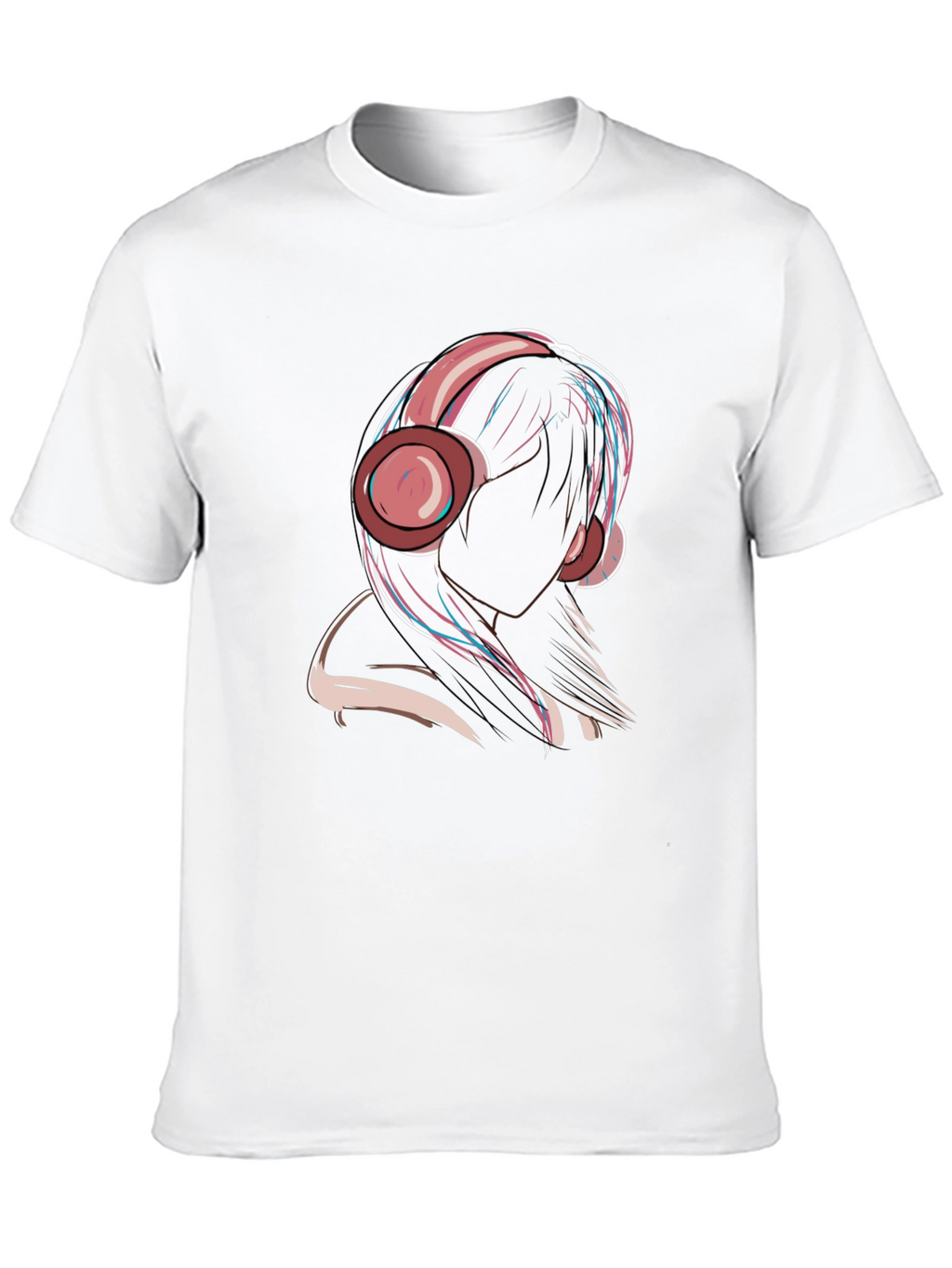 Headphones Girl Graphic Tee - Trendy & Unique
