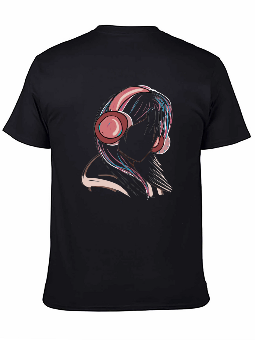 Headphones Girl Graphic Tee - Trendy & Unique
