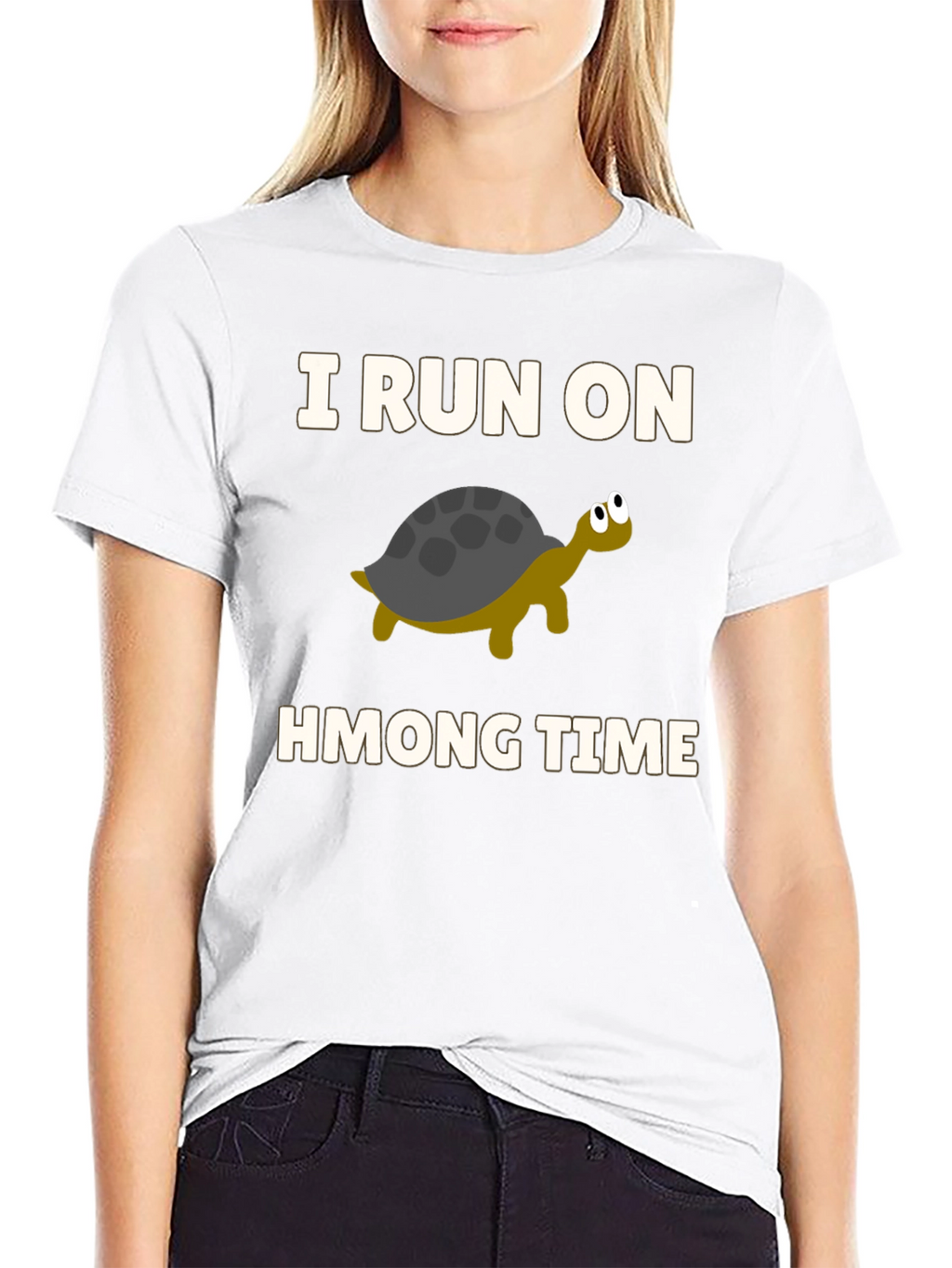 I Run on Hmong Time Turtle T-Shirt