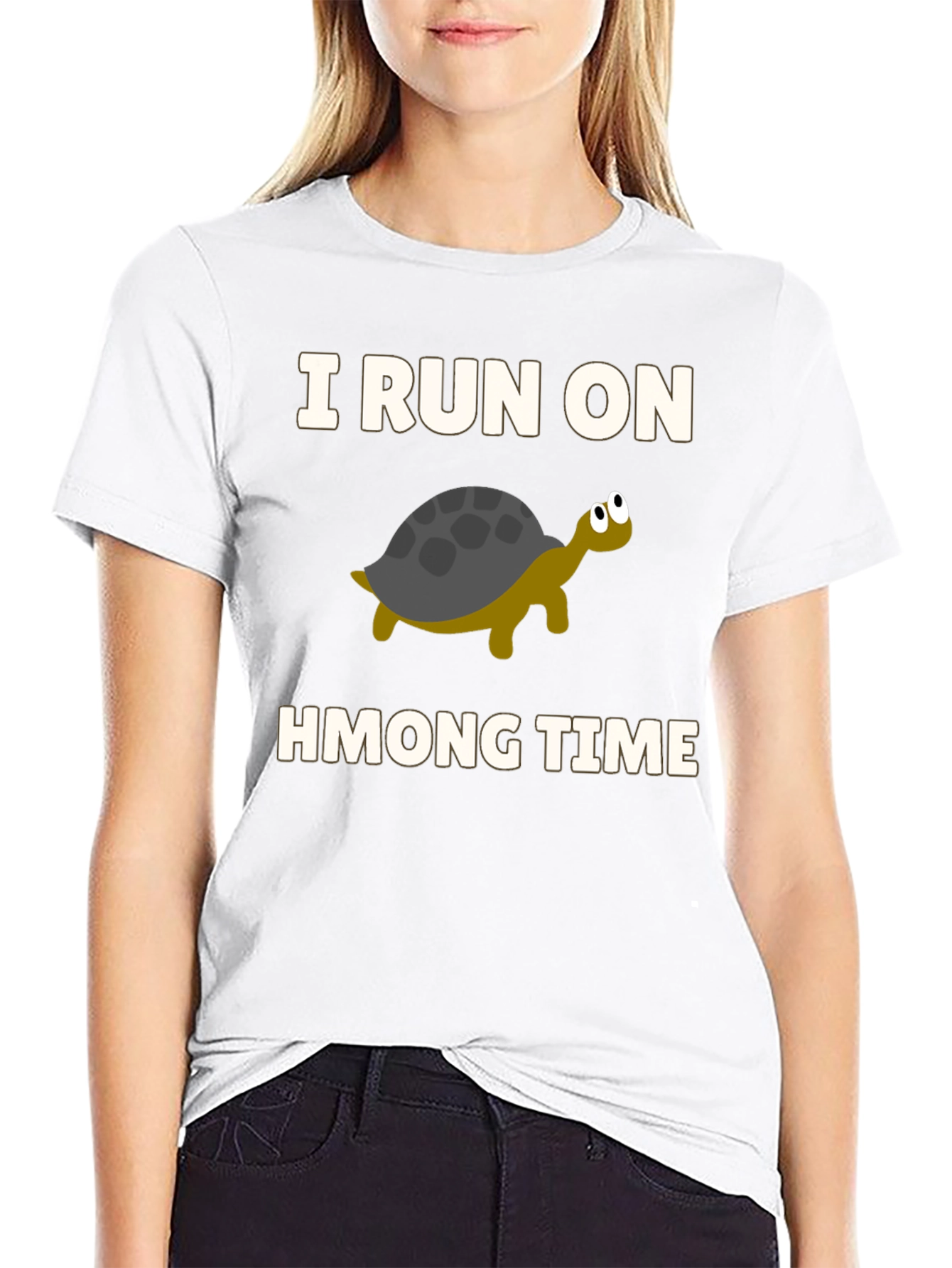 I Run on Hmong Time Turtle T-Shirt