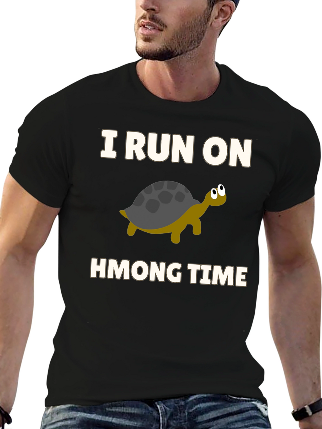 I Run on Hmong Time Turtle T-Shirt