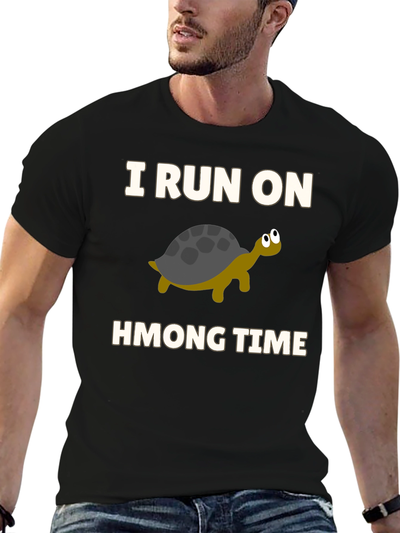 I Run on Hmong Time Turtle T-Shirt