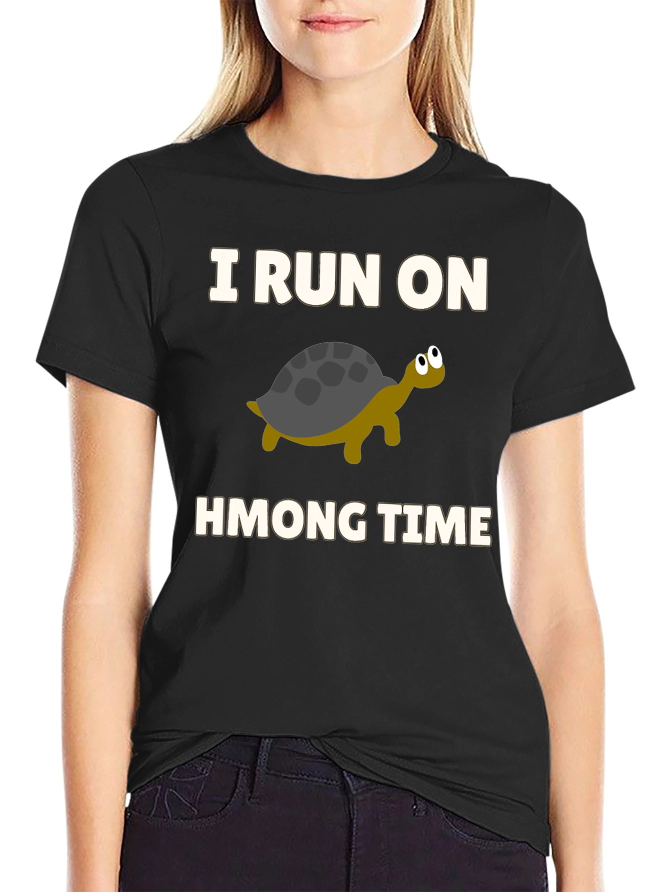 I Run on Hmong Time Turtle T-Shirt