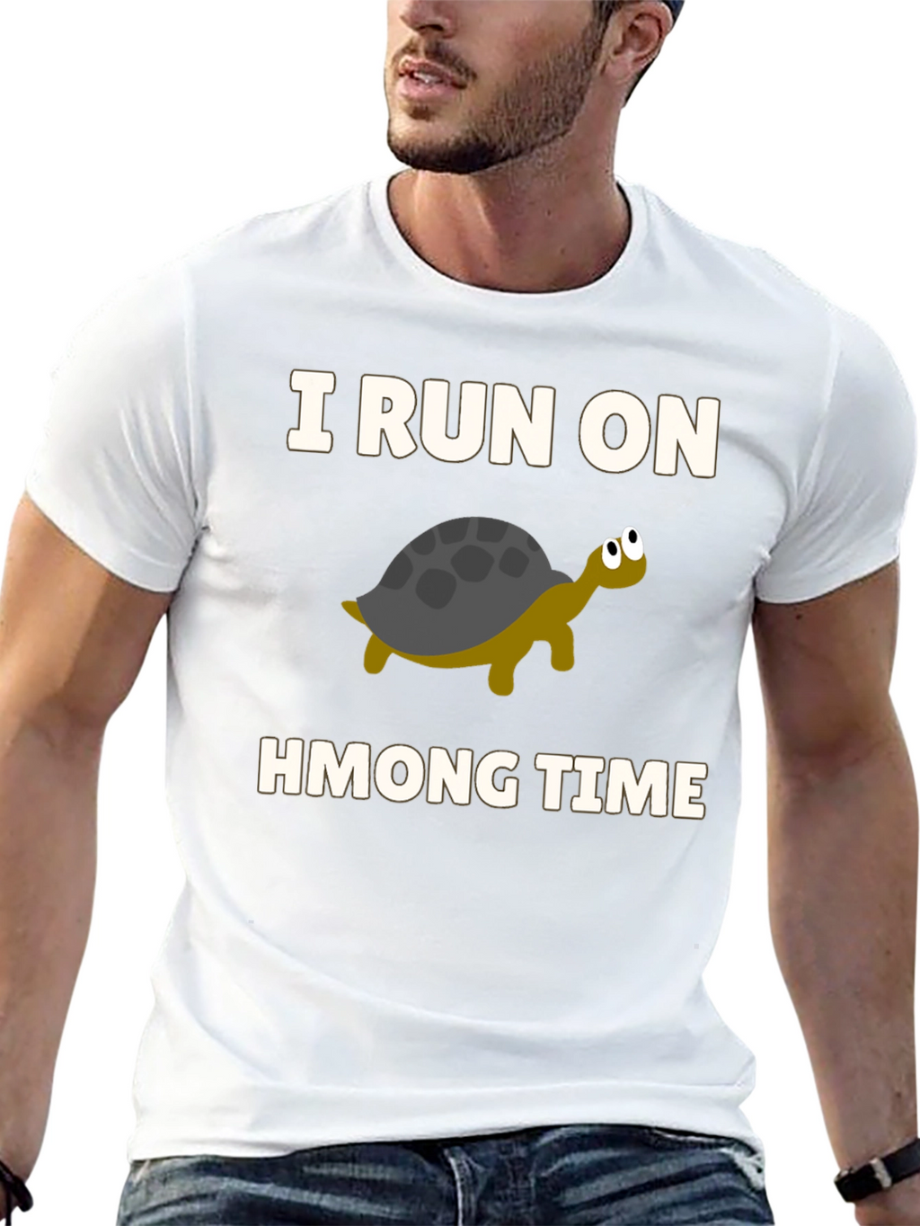I Run on Hmong Time Turtle T-Shirt
