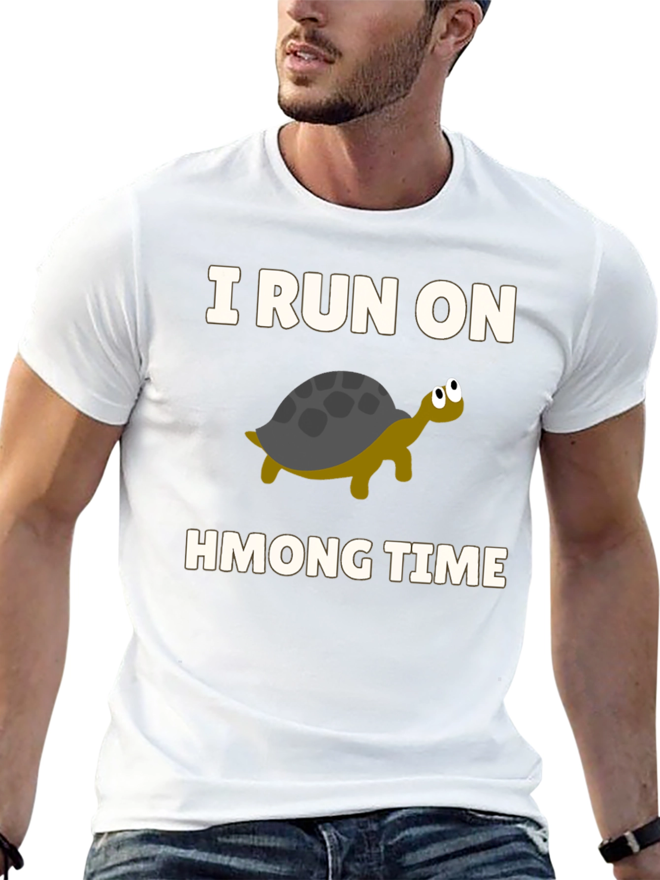 I Run on Hmong Time Turtle T-Shirt