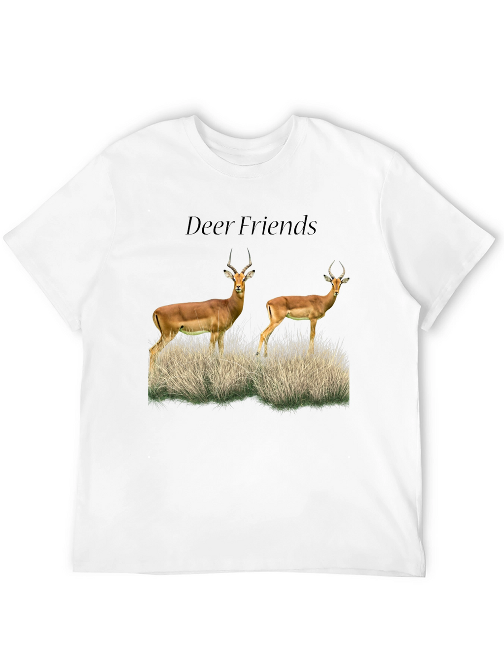 Deer Friends Graphic Tee - Black Casual T-Shirt