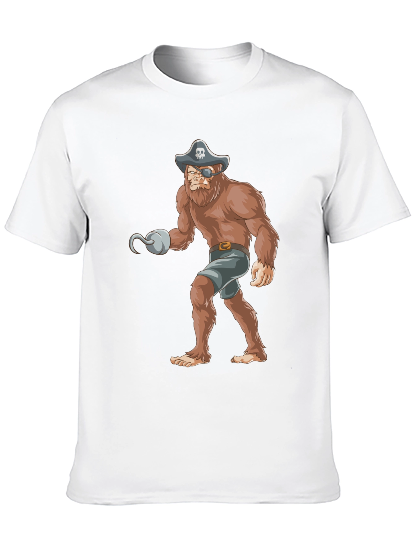 Pirate Bigfoot Graphic Tee - Black Cotton T-Shirt