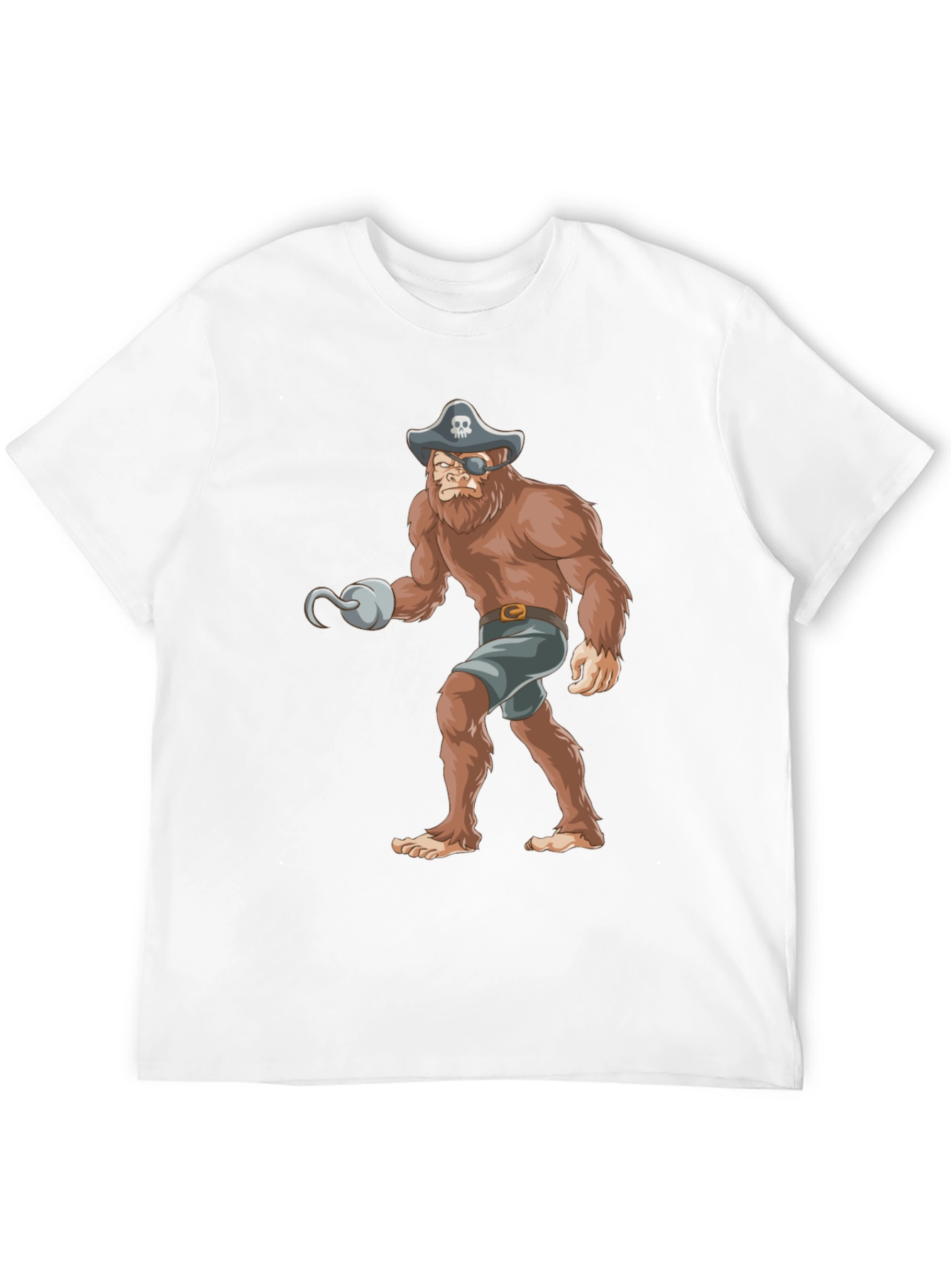 Pirate Bigfoot Graphic Tee - Black Cotton T-Shirt