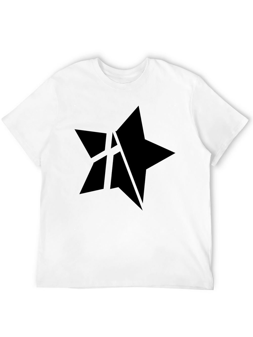 Mens Black Star Graphic Tee - Casual Style