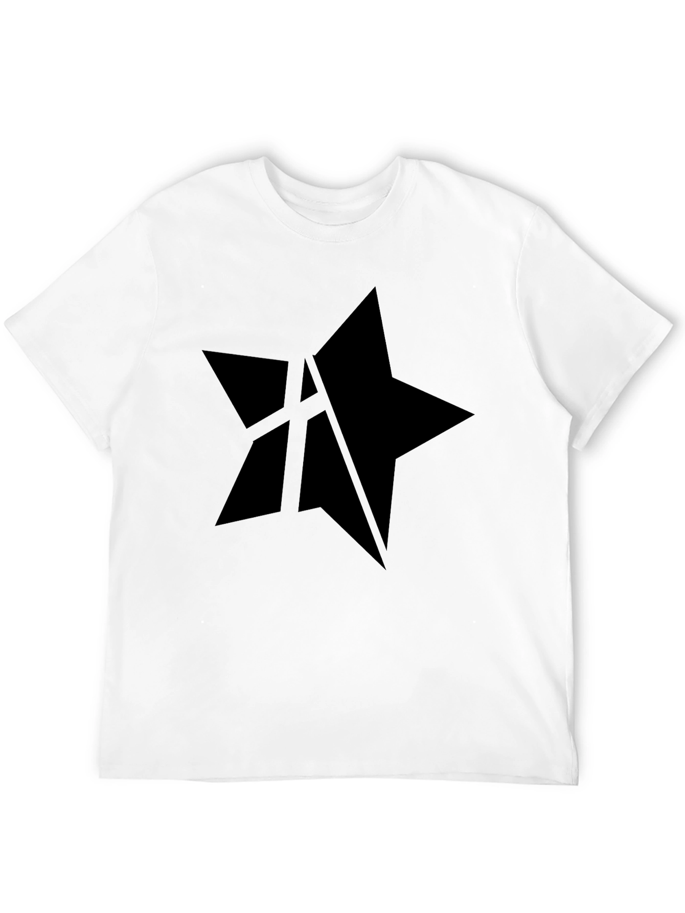 Mens Black Star Graphic Tee - Casual Style