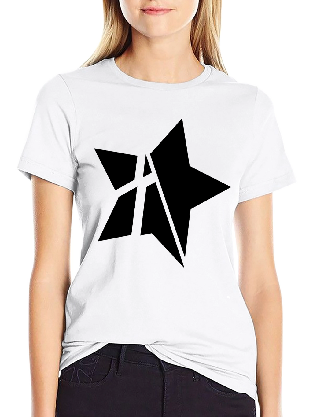Mens Black Star Graphic Tee - Casual Style