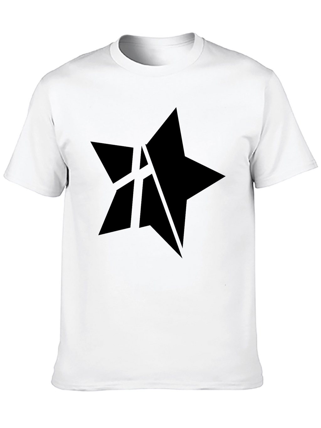 Mens Black Star Graphic Tee - Casual Style