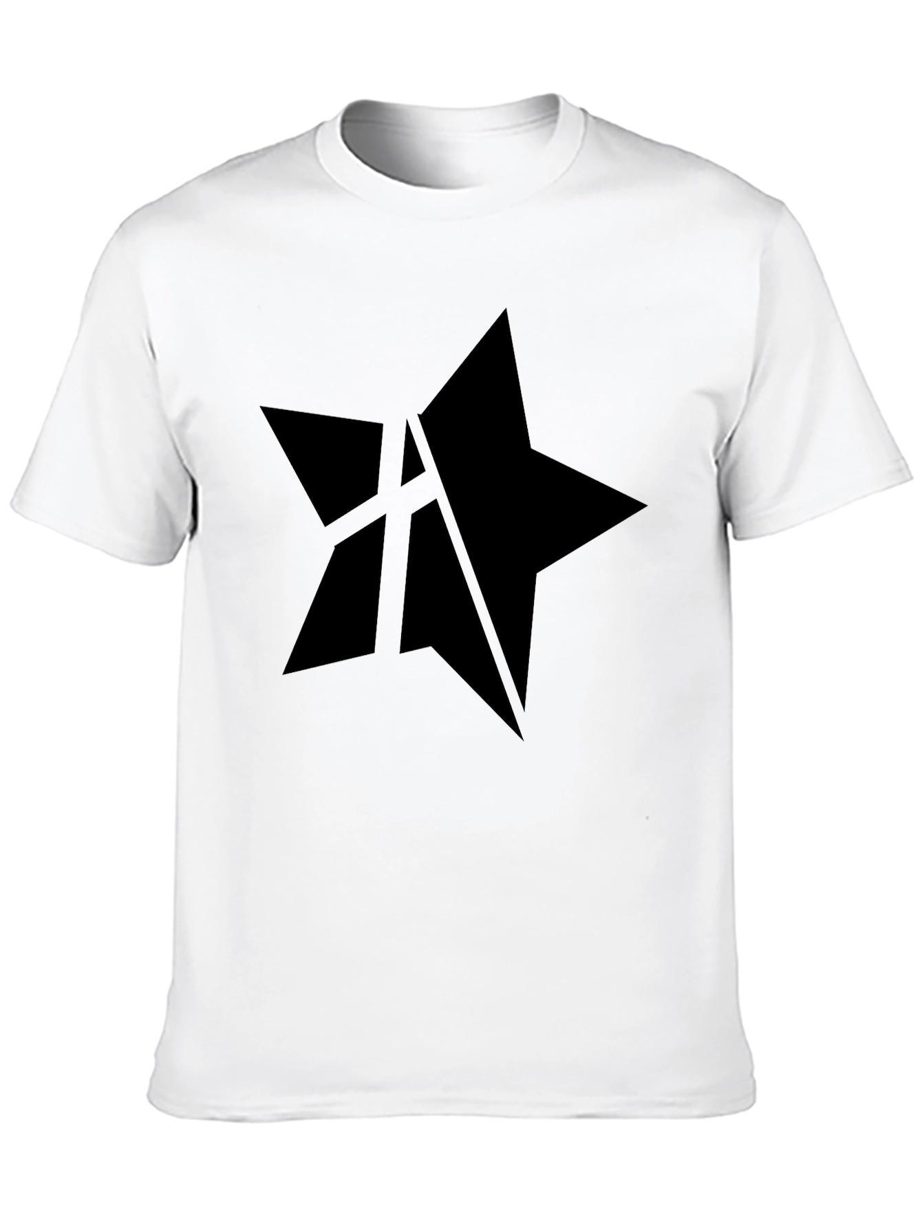 Mens Black Star Graphic Tee - Casual Style