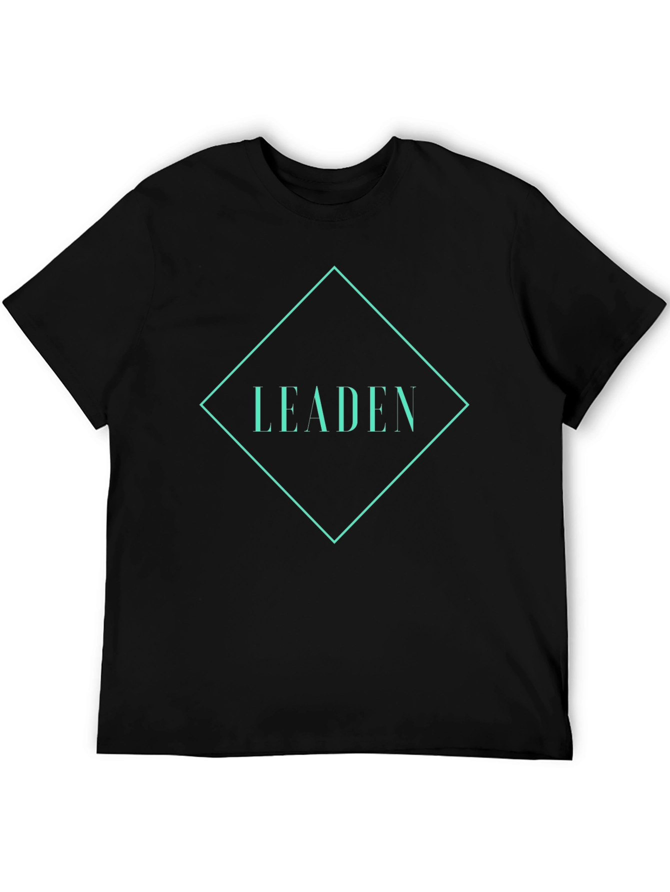 Leaden Graphic Tee - Modern Diamond Design Black T-Shirt