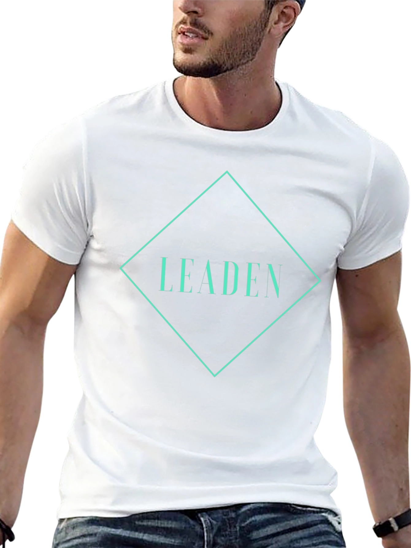 Leaden Graphic Tee - Modern Diamond Design Black T-Shirt