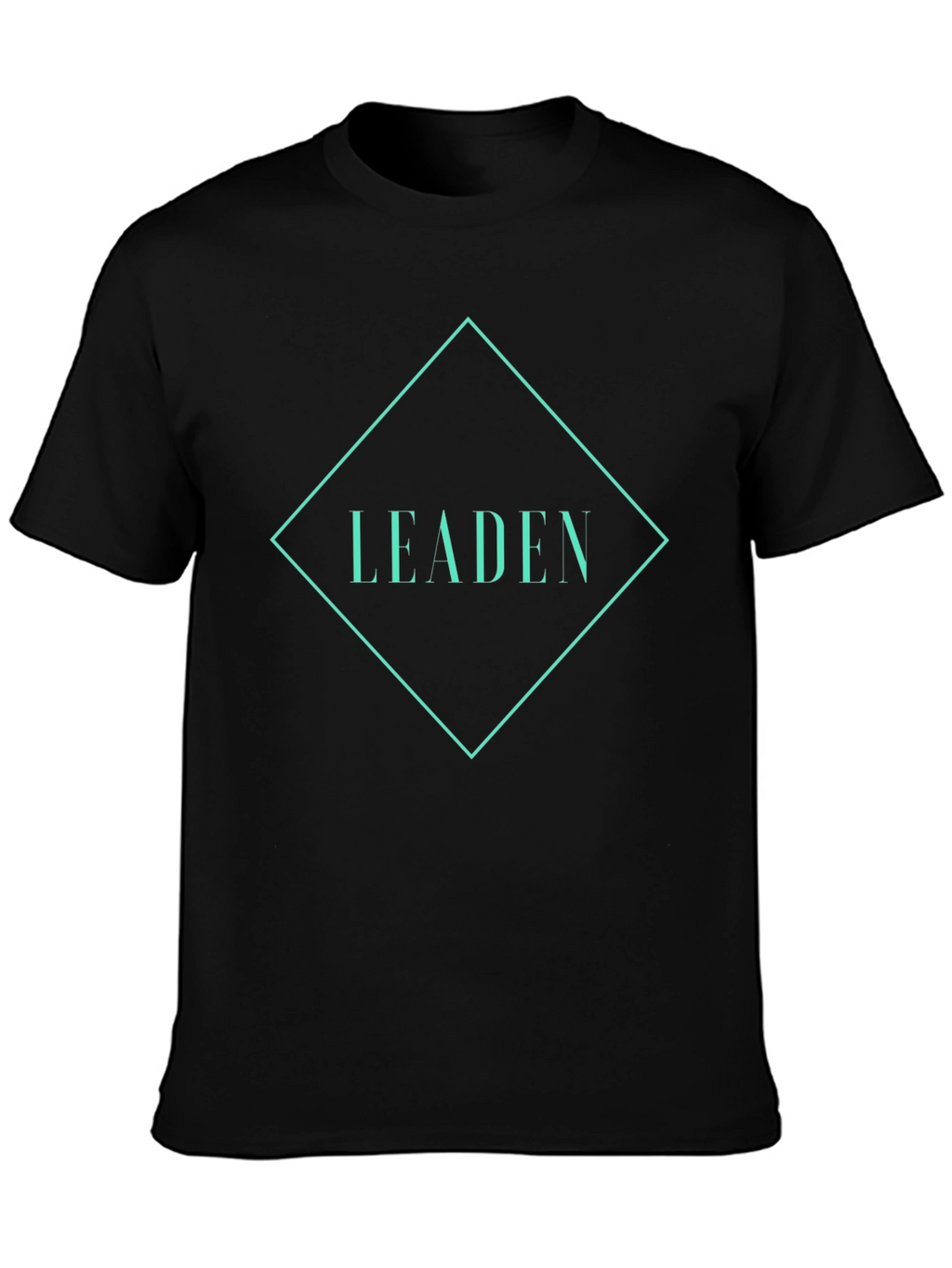 Leaden Graphic Tee - Modern Diamond Design Black T-Shirt