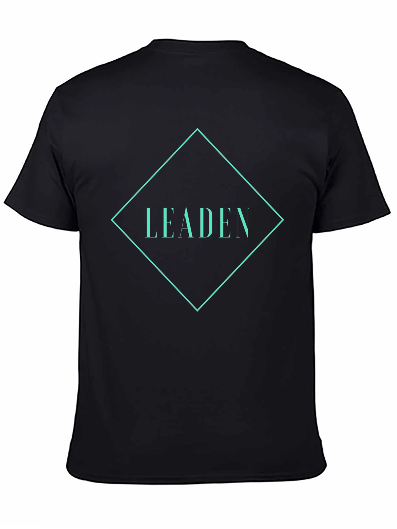 Leaden Graphic Tee - Modern Diamond Design Black T-Shirt