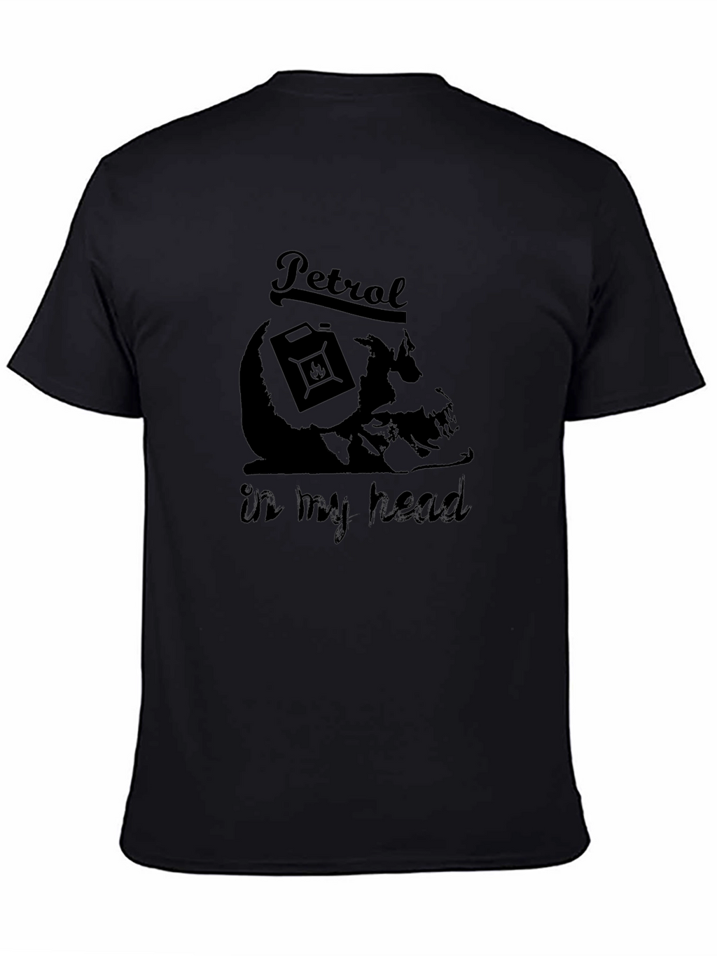 Petrol In My Head Graphic Print Black T-Shirt