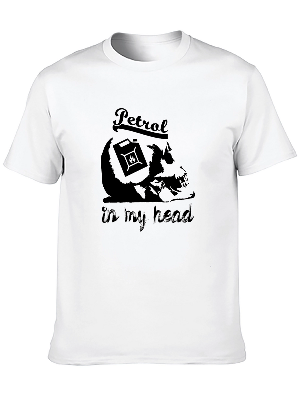 Petrol In My Head Graphic Print Black T-Shirt