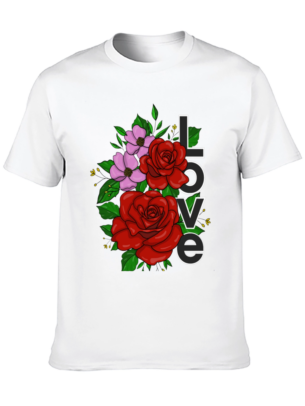 Floral Love Graphic T-Shirt - Black